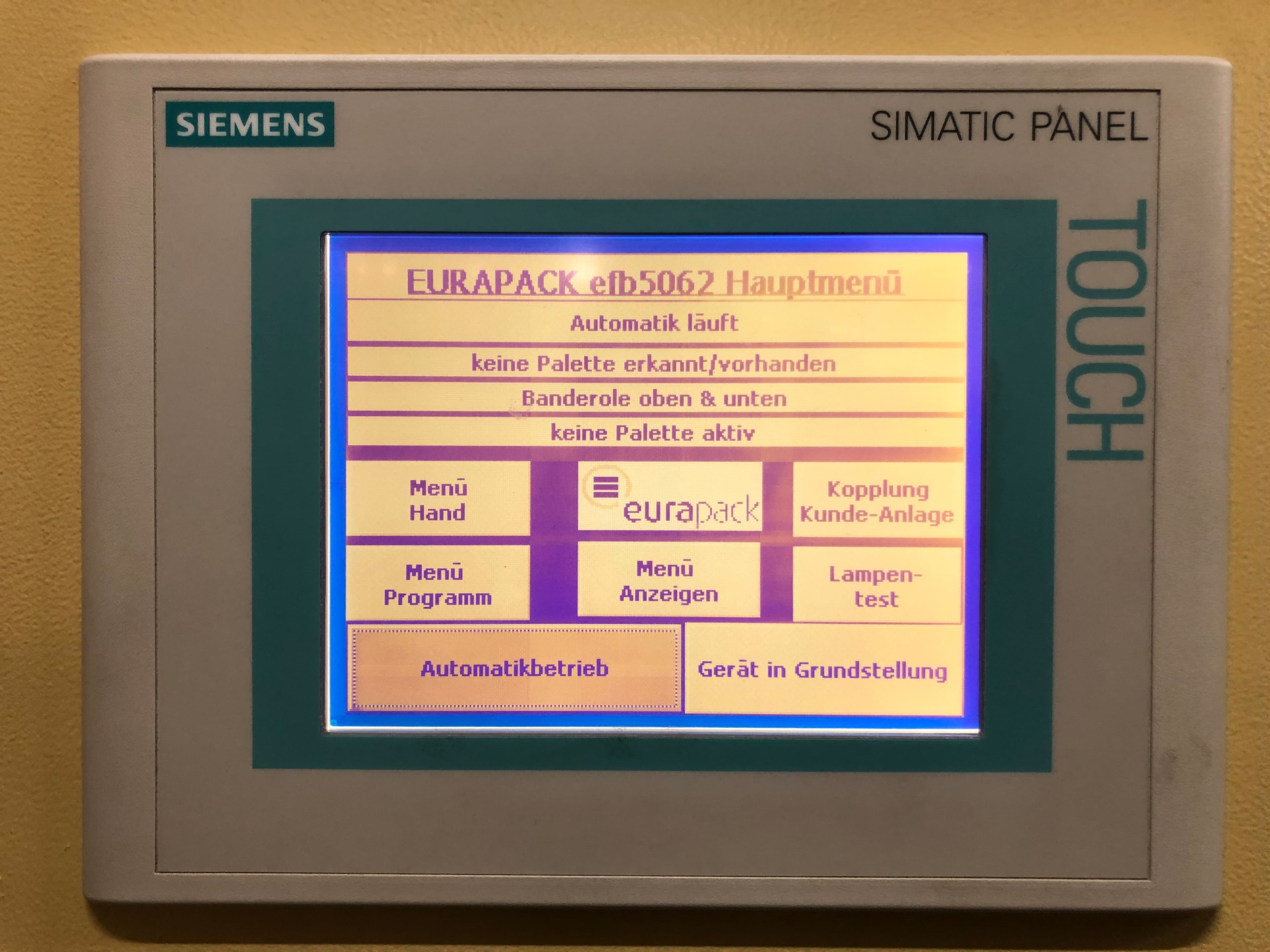 Control unit of Eurapack double film bander